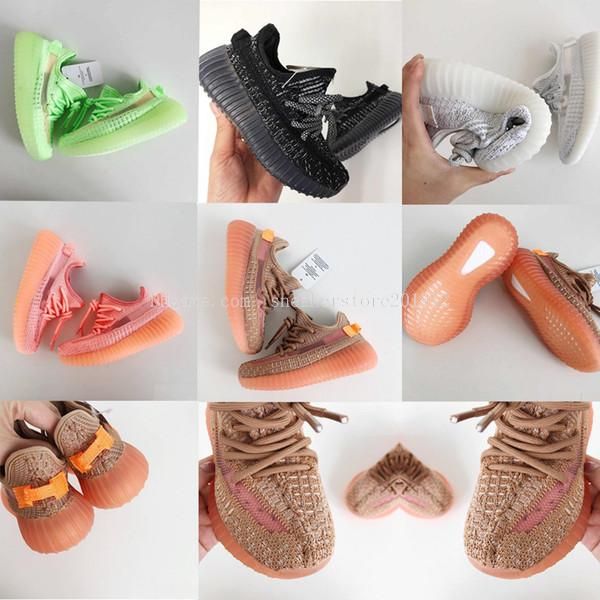 

infant clay toddler v2 kids running shoes kanye west static glow in the dark chaussure de sport pour enfant boys girls casual trainers