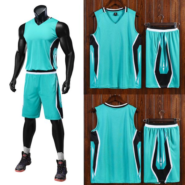 

new style basketball uniform sets sports jersey for men 63, Black;red