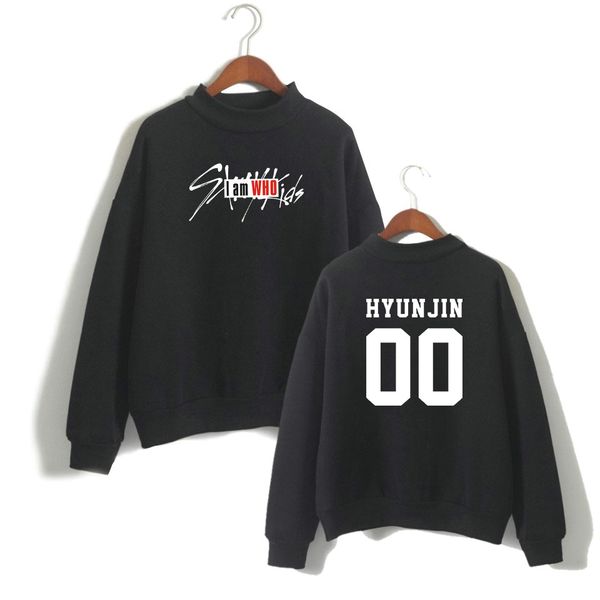 

keluoxin kpop stray kidsloose pullover hoodies women idol group member name print sweatshirt fleece tracksuit moletom, Black
