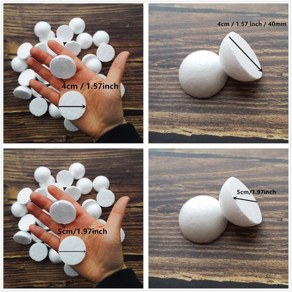 

4/5mm half round solid polystyrene styrofoam foam balls for christmas kids craft