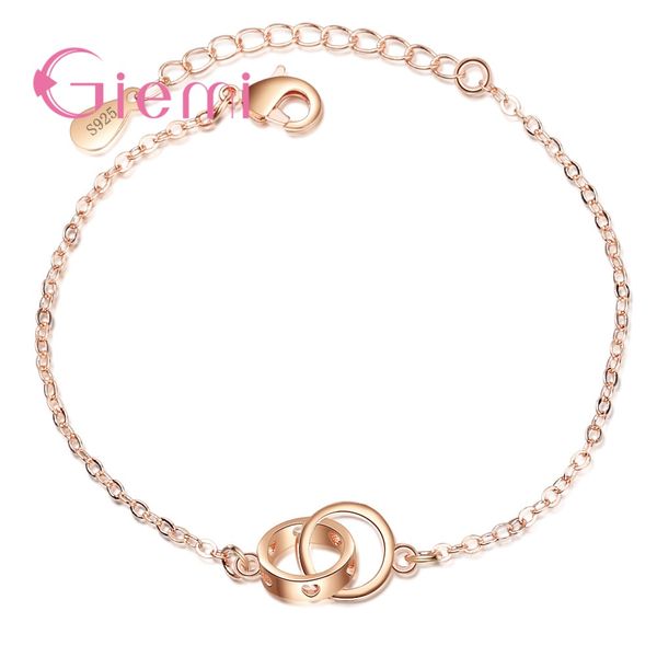 

s90 silver bracelets romantic rose gold colour round design sale fashion jewelry girls party engagement wholesale, Black