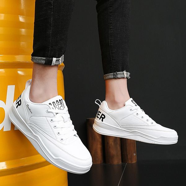 

2019 autumn couple's shoes versatile sports footwear white shoes large size 45 to 46 yards, Black