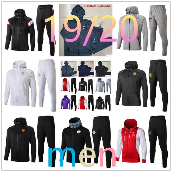 

new 2019 2020 real madrid chandal futbol soccer jacket hoodie survetement 19 20 mbappe football tracksuit training suit, Black