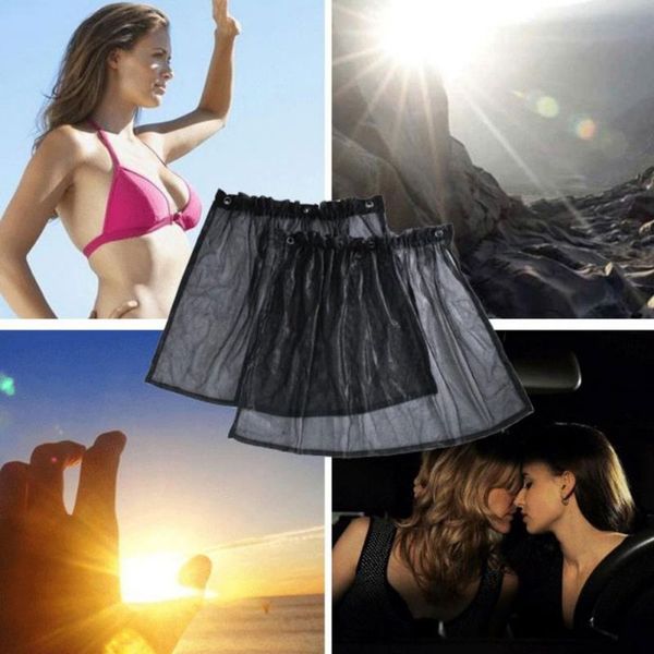 

car sun shade curtain 2pc suction cup uv protection side window curtain exterior window foils & solar protection