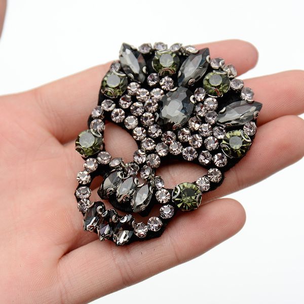 

gugutree бисер вышивка череп патч животные мультфильма патчи значки аппликация заплатка для одежды sk-66, Black