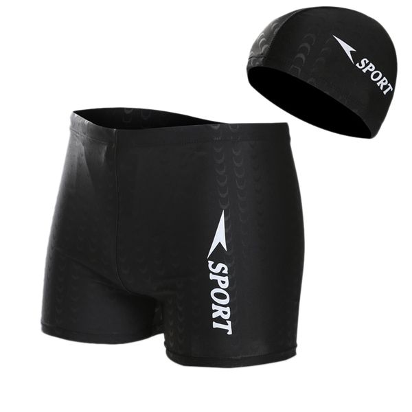 

swimwear men's boxer swim shorts swim men's tights caps black xl-code