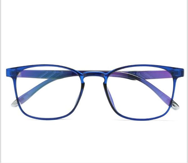 

flat glasses transparent candy color ultra-light tr90 blue film computer goggles, White;black