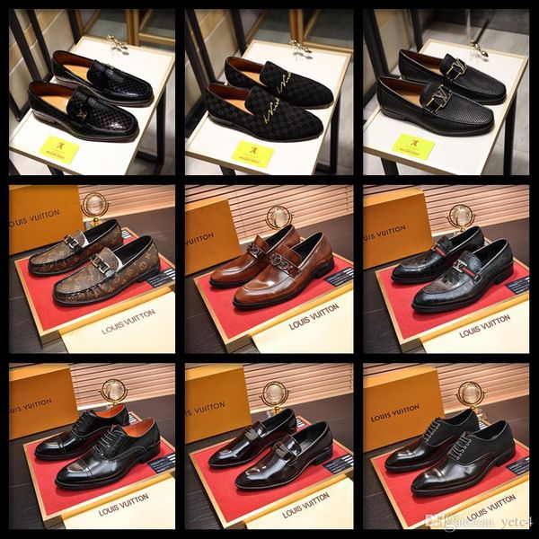 

21ss 2018 luxury brands men suede leather shoes men's flats shoes designers dress wedding classic business party office wedding loa, Black
