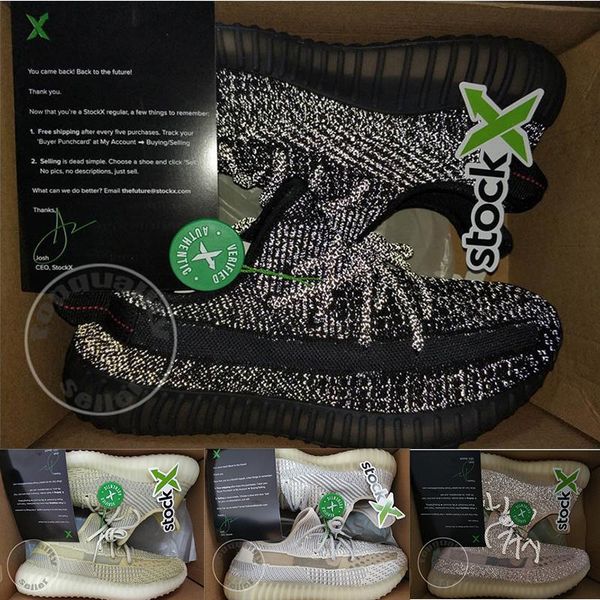 

yeezy boost 350 v2 yeezys with box stock x kanye west running shoes for men women trfrm static reflective lundmark antli, Blue;gray