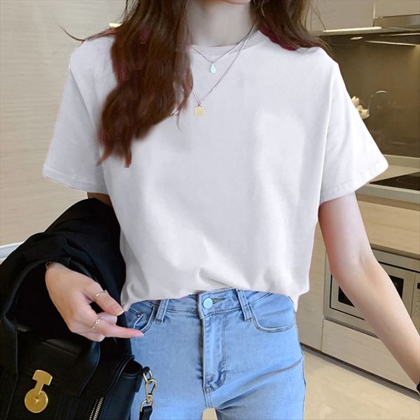 

pure cotton short-sleeved t-shirt 2020 summer loose black and white pure cotton short-sleeved t-shirt women's 2020 summer women's