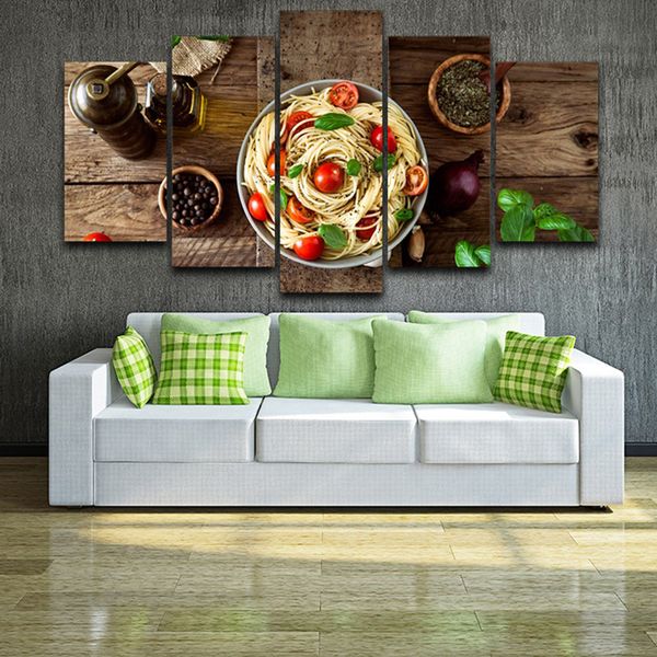 

embelish 5 шт стены искусства модульные плакаты для кухни декор итальянская кухня паста оливковое hd печать холст живопись рамки