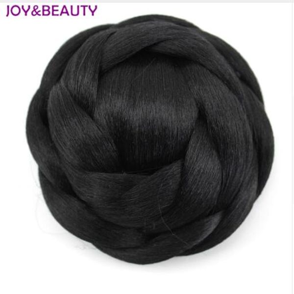 12cm Braided Chignon Heat Resistant Fiber Black Blonde Brown Women