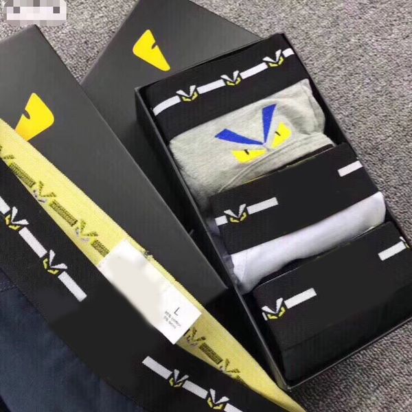 

feidi fendi мужские трусы новая мода ff боксер шорты повседневные шорты с принтом тренд глаза печатает бренд нижнее белье 3 шт боксер 100% х, Black;white