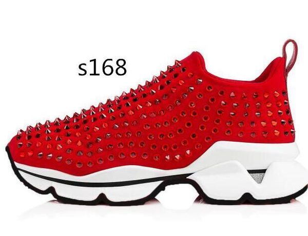 

donna flat casual shoes krystal sock trainers luxury red bottom sneakers neoprene men rivet sneaker 8, Black