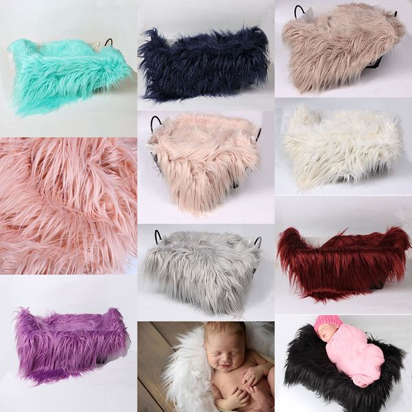 50 x 60cm Fotografia recém-nascido Backdrops Faux Fur Manta de Bebé Cobertores Crianças Basket Filler Stuffer da foto do bebê Props Tapete cama M1943