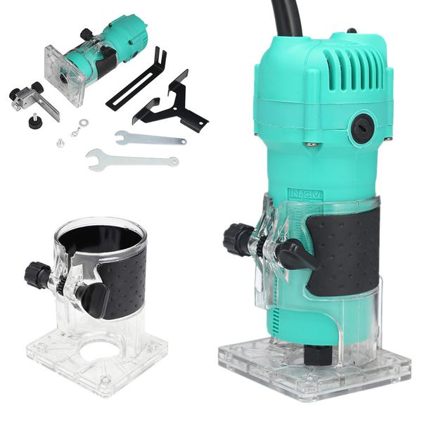 

800w 35000rpm woodworking electric trimmer wood milling engraving slotting trimming machine hand carving machine wood router