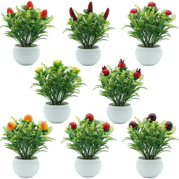 

artificial plants wit pot plastic artificial fruit tree plant bonsai potted bonsai small trees home decor
