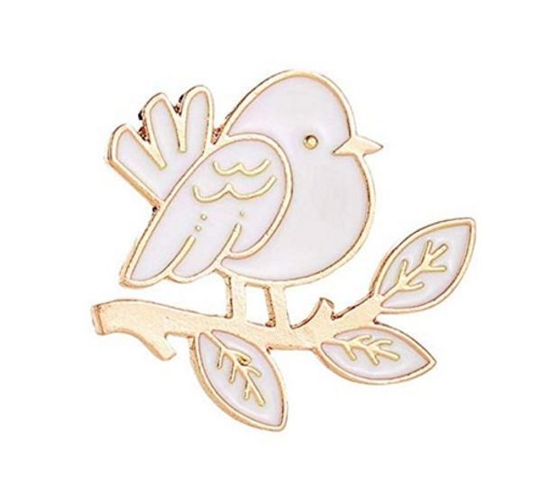 

bird pin brooches lovely leaves enamel badge women shirt bag collar brooch pin brooches gifts jewelry gift, Gray