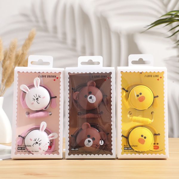 

wired headphones creative cartoon cute rabbit hanging ear voice headphones computer phone universal student earphones 3pcs delivery