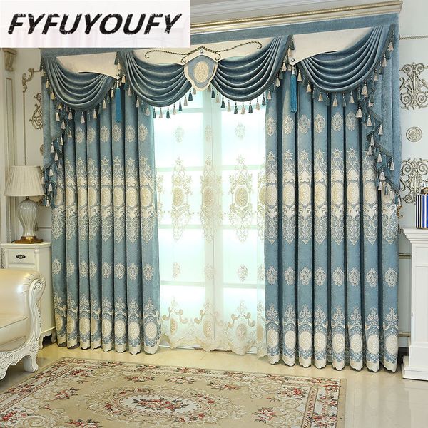 

fyfuyoufy high shade custom european style jacquard blackout curtains for living room windows curtains for bedroom