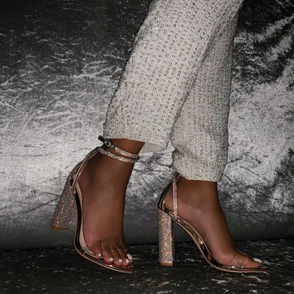 

sandals 2021 clear pvc transparent pumps women shoes peep toe perspex heel stilettos high heels summer party, Black