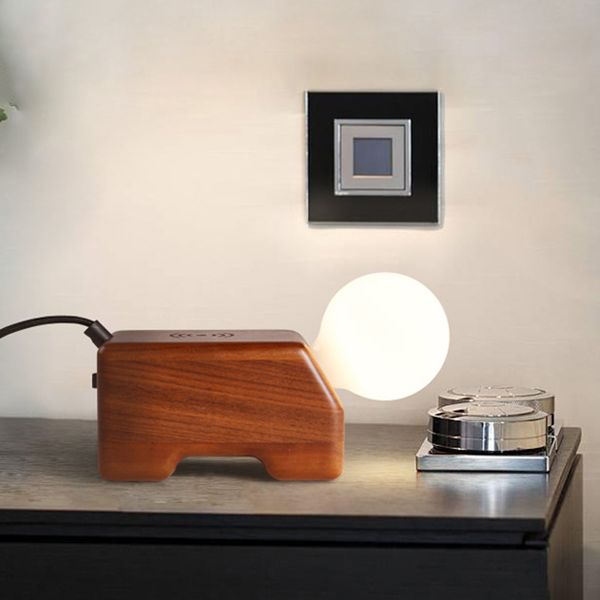 

led wireless charging table lamp night light indoor bedroom bedside decoration atmosphere lamp with light bulb 1pc