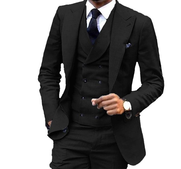 

черный groom tuxedos нотч slim fit groomsmen свадебные костюмы 3 шт отлично человек blazer (куртка + брюки + жилет, Black;gray