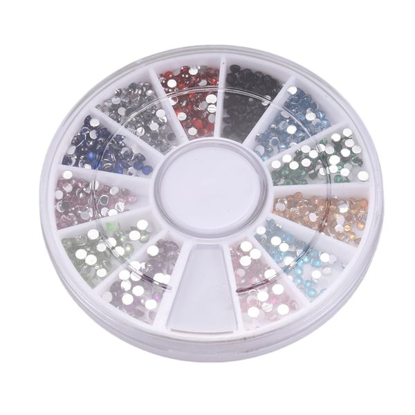 

стразы nail art gems смешанные цвета формы в футляре (1.5 мм, 1800шт, Silver;gold