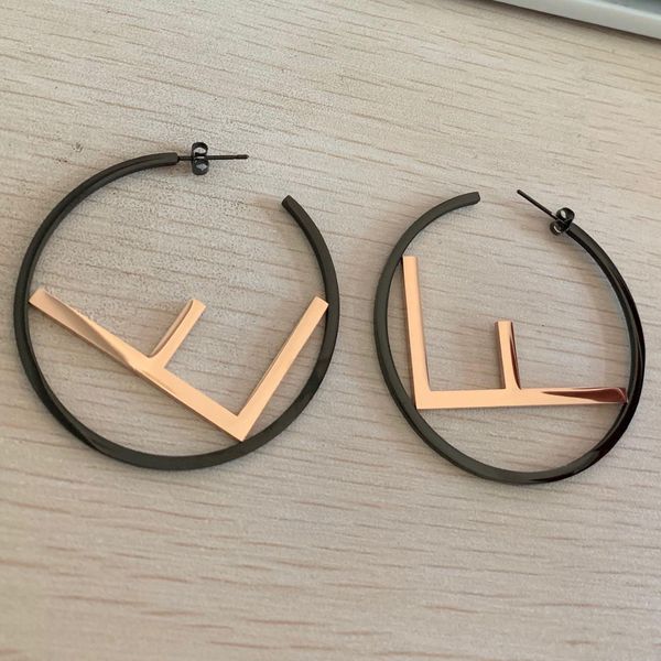 

sale 2020 deluxe jewelry large earrings christmas gift for women girls hyperbole big large 5cm circle letter hoop earring fast shipping, Slivery;golden