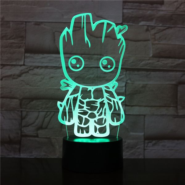 

2019 selling nightlight 3d lamp marvel movie guardians of the galaxy groot cute gift for children led night light lamp table
