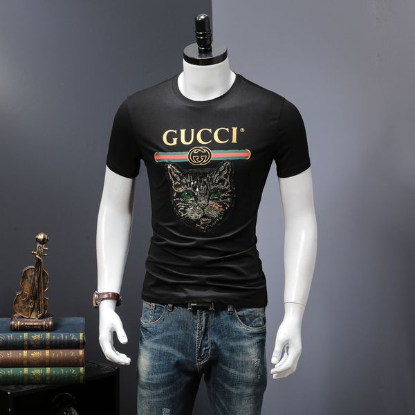 

2019 new cotton boutique men women fa hion ca ual hort leeved t hirt polo hirt a15 13 gucci 13