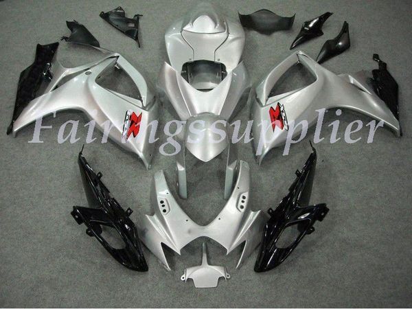 

new (injection molding) abs fairing kits fit for (suzuki gsxr 600-750) 2006 2007 gsx-r600 r750 k6 06 07 fairings set gloss silver