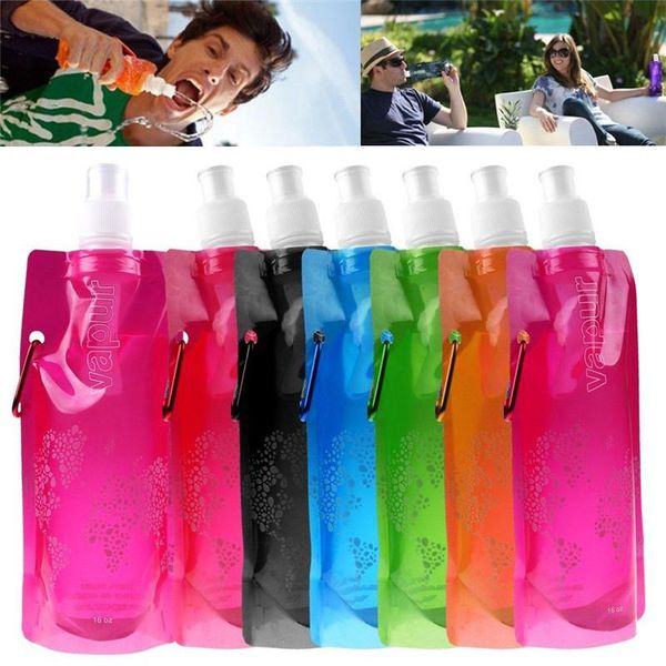 

outdoor sports travel water bottle contracted portable folding plastic collapsible with buckle water bottle eco-friendly new
