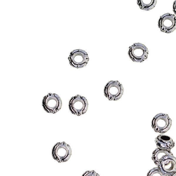 

200pcs carved tibetan silver spacer loose beads craft finding diy jewelry making