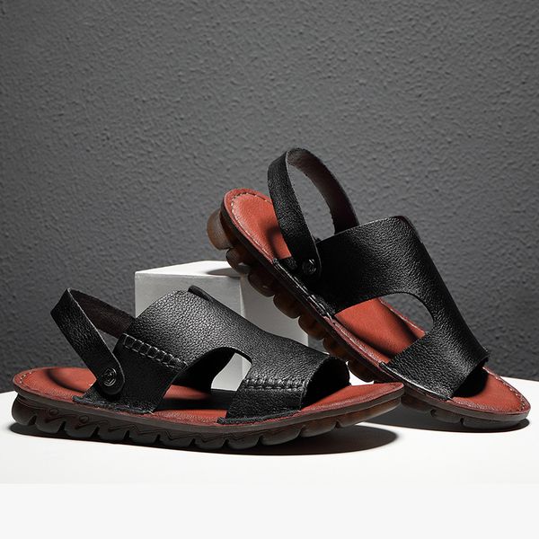 

men sandals summer cool slippers flip beach shoes slipper sandals, Black