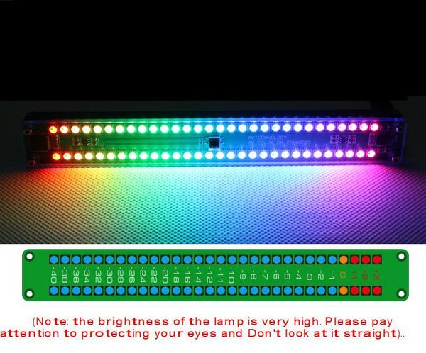 Freeshipping Dual 30 LED a colori colorati Indicatore di livello audio Pannello VU Meter Spettro musicale W Telecomando per amplificatore AUTO