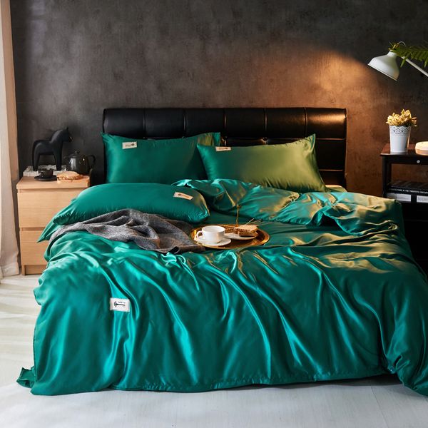 Sisher Brief Soild Luxury Duvet Cover White Set King Size Quilt