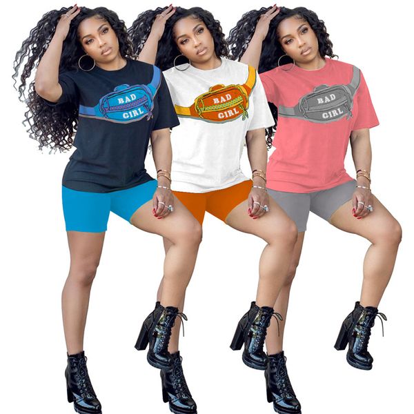 

women tracksuits summer 2 piece sets short sleeve t-shirt shorts letter sports suit crew neck outfits s-2xl jogging suit 3147, Gray
