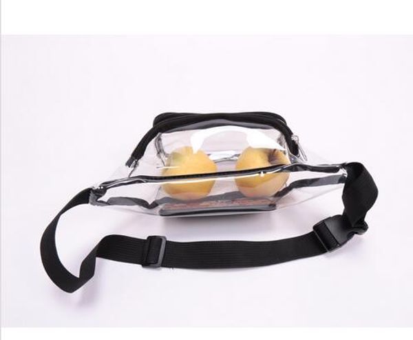 

the 2019 2020 new fanny pack , veckle clear pack waterproof cute waist bag for sport stadium approved on sale, Black;white
