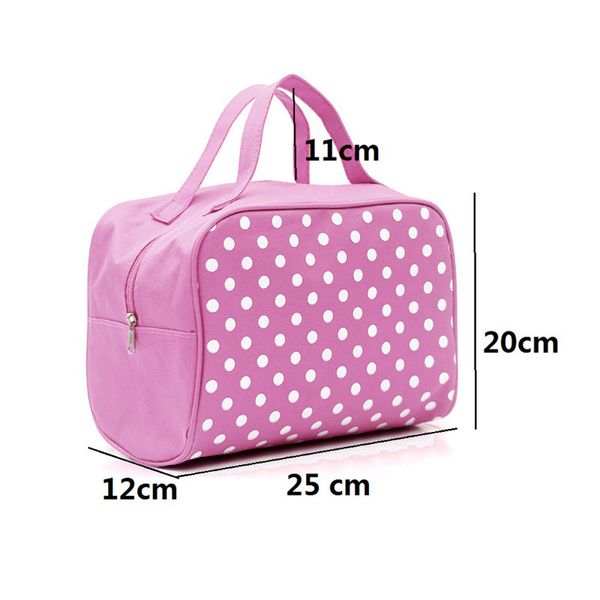 

fashion lady organizer multi functional cosmetic storage dots bags women makeup bag with pockets toiletry pouch