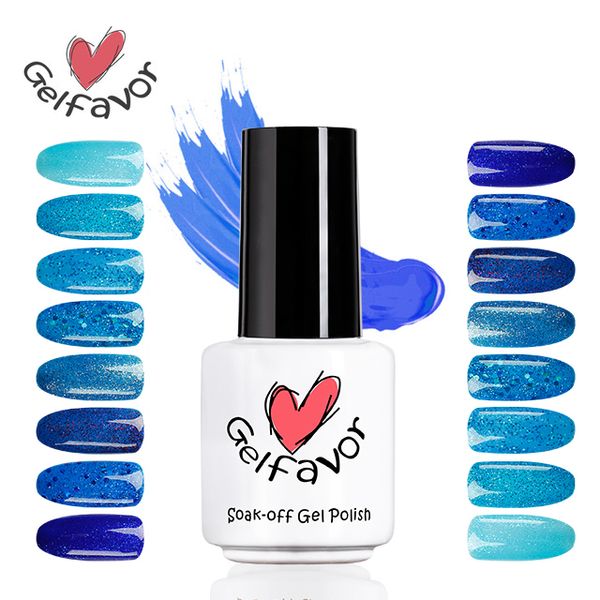 

gelfavor blue diamond series 7ml uv led glitter gel polish nail gel polish nail lacquer