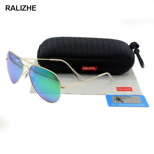 

mens womens aviation metal alloy polarized sunglasses luxury retro classic sun glasses large frame colorful reflective uv400, White;black