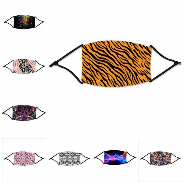 

masks leopard pm2.5 face masks kids adustable mouth cover silk skull printing washable dustproof designer mask bwf548