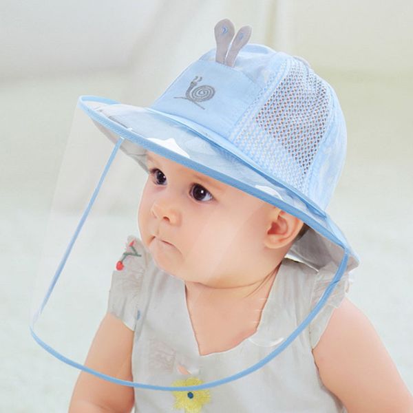 

baby hat summer thin protective cap children breathable mesh anti-spray saliva lsolation cap baby sunscreen, Yellow