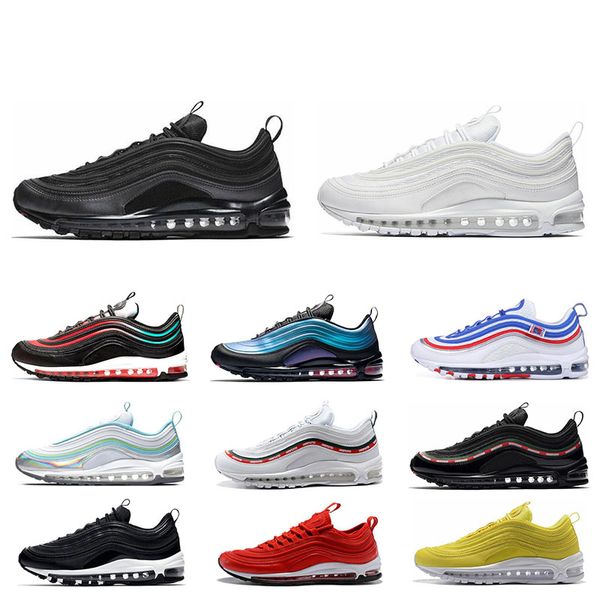 

nike air max 97 новые 2019 мужские женские кроссовки throwback future neon seoul japan iredescent мужские тренеры спортивные кроссовки разме, White;red