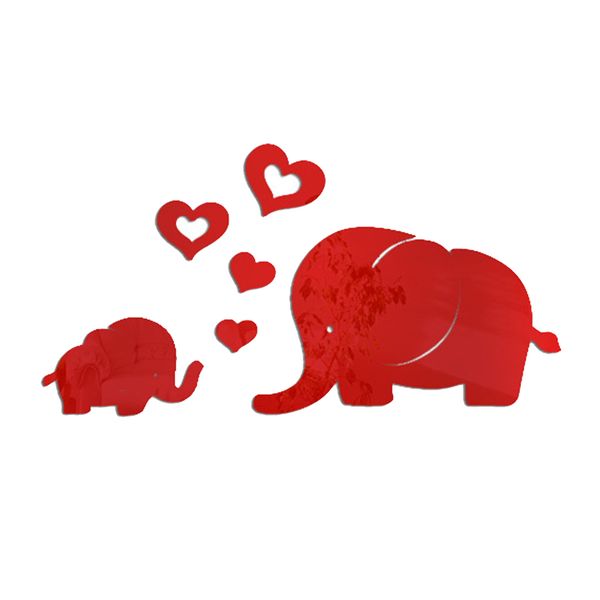 

mirror wall stickers heart elephants decal diy home room decoration