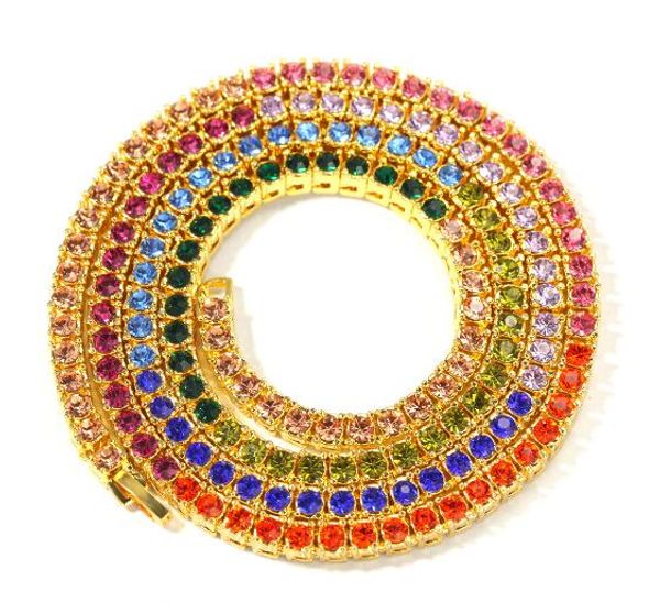 

wholesale necklace for mens hip iced out tennis chain 1 row 4mm necklaces luxury clastic colorful men chain fashion jewelry necklace a2-012, Black