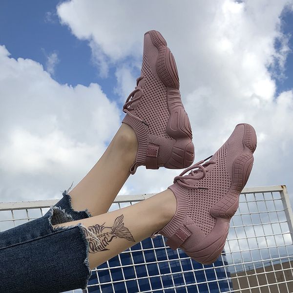 

patrikou women sock sneakers lining mesh flying women shoes women's korean-style casual selling athletic walking shoes, Black