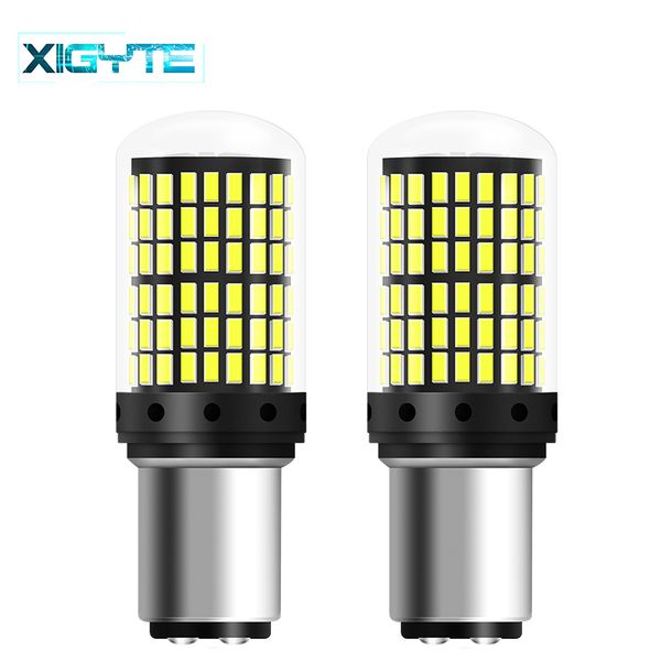 

2pcs 1157 bay15d p21/5w super bright 2000lm 144 led car tail bulb brake lamps auto daytime running lights turn signals 12v 24v