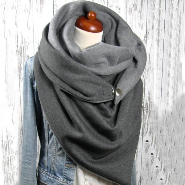 

women soild warm shawls spring dot printing button soft scarves wrap casual warm shawls simplicity fashion shawls poncho #bl5 t200407, Blue;gray